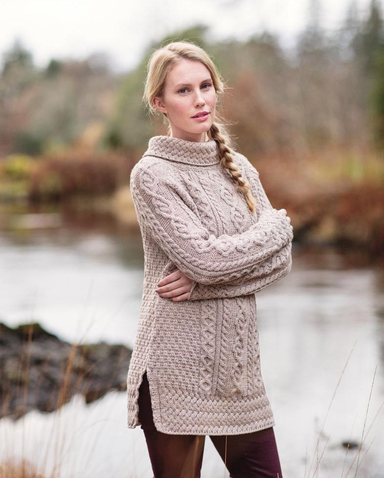 Damenpullover aus 100% Wolle, beige M