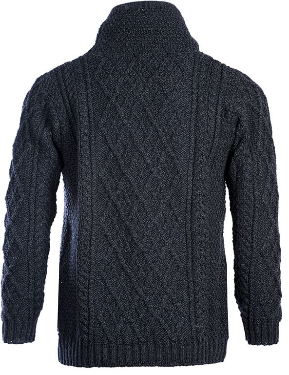 Irischer Aran Pullover im Hoodie Look M