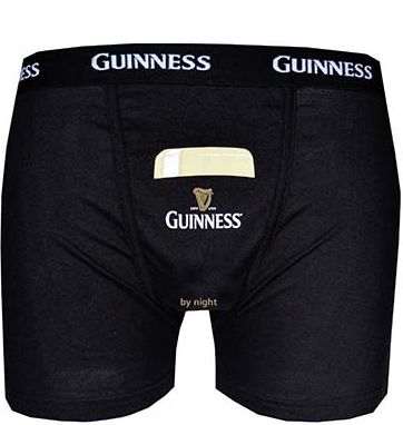 Guinness Boxer Shorts, schwarz mit Pint by Night Motiv XL