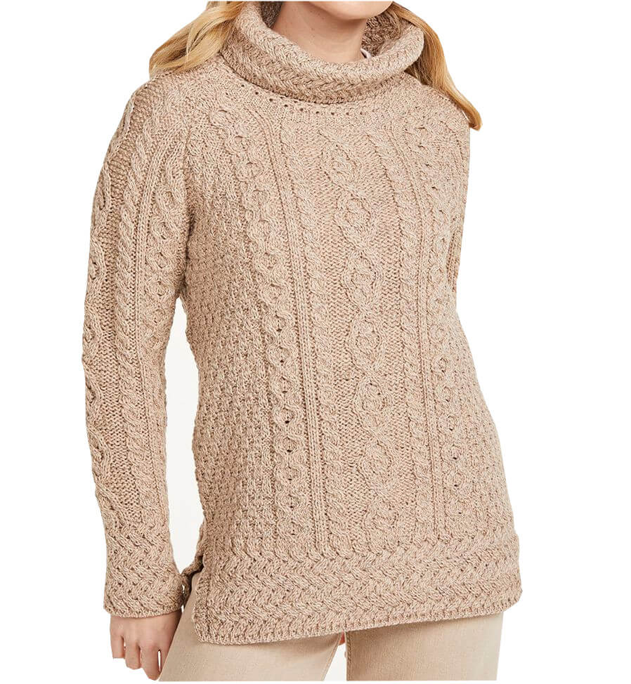 Damenpullover aus 100% Wolle, beige M