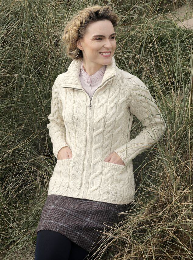 Irische Supersoft Damen Strickjacke mit Reißverschluß XL