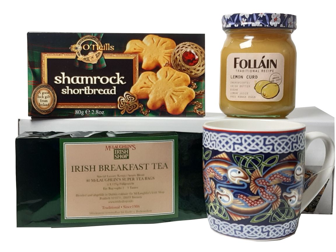Irisches Teepaket mit Teebecher und Shortbread