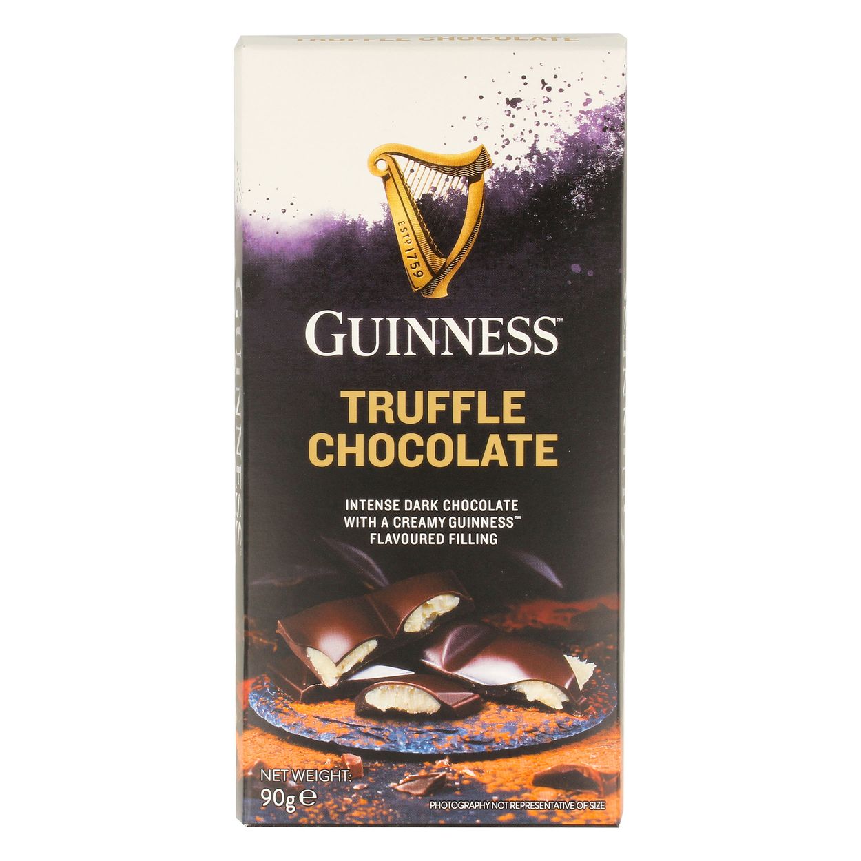 Guinness Truffle Bar. Dunkle Schokolade mit Trüffelcremefüllung