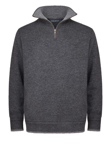 Irischer Troyer Pullover aus Lammwolle Anthrazit M