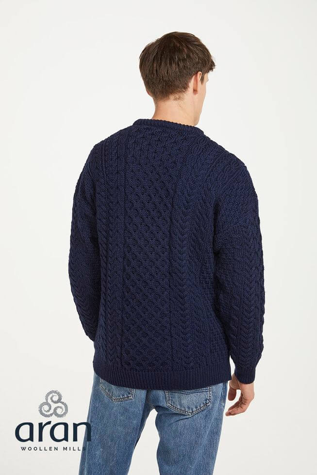 UNISEX Aran Sweater aus weicher Merinowolle M