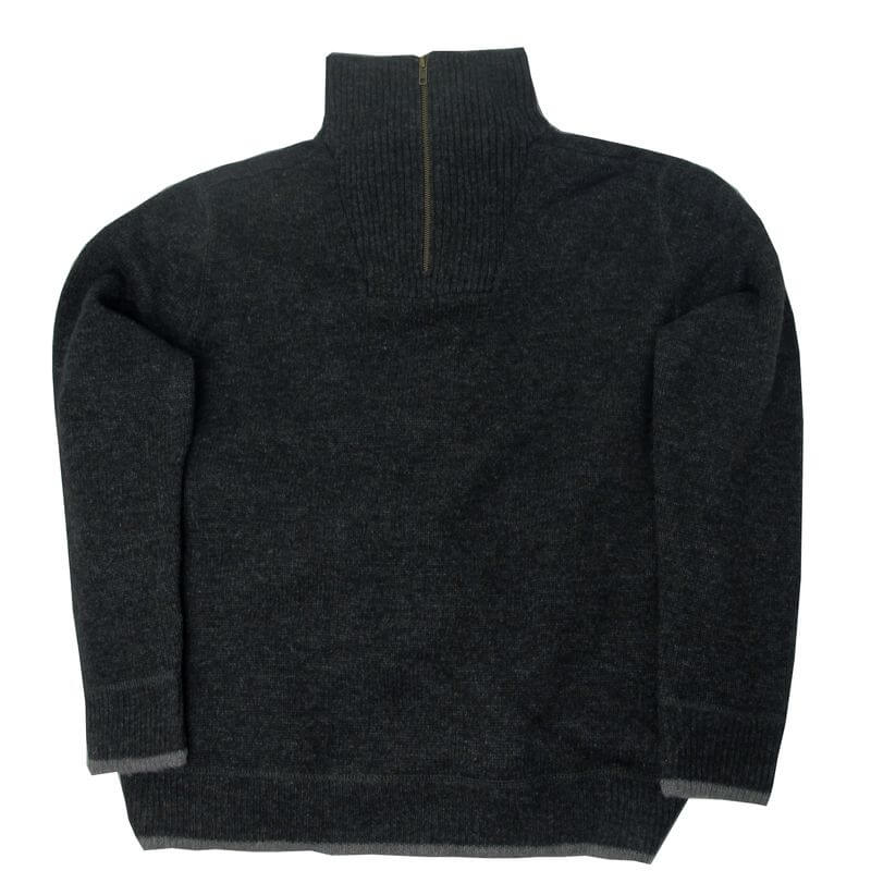 Irischer Troyer Pullover aus Lammwolle Anthrazit M