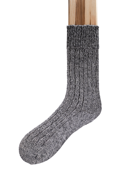 Gestrickte Irische Wollsocken für Damen und Herren. Anthrazitmeliert. L