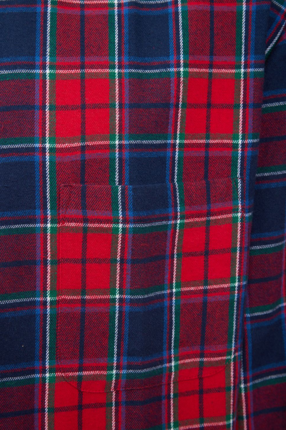 Irisches Nachthemd, Baumwollflanell mit neuem blaurotem Karomuster M