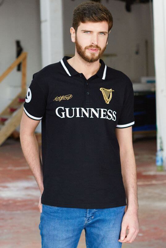 Schwarzes GUINNESS Polohemd mit  Guinness Logo XXL